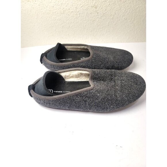 Mahabis Classic Women's Wool Slippers Rubber Soles In Charcoal Size 40 - Picture 3 of 12